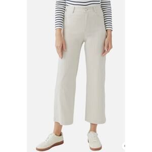 J. McLaughlin Womens 4 Tan Marylebone Wide Leg Crop Mid Rise Lightweight Pant